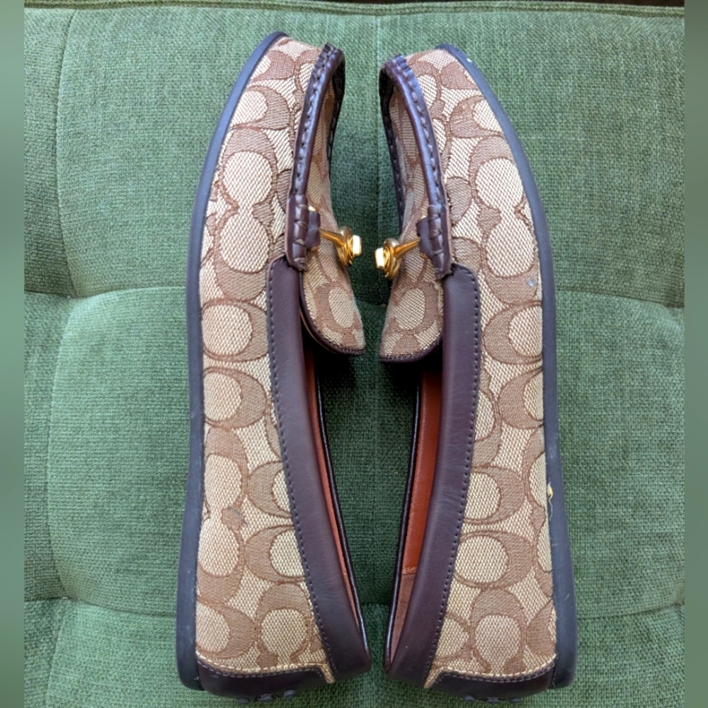 Coach Signature Logo Driving Moccasins Great Condition Size 9 (Eur 39.5)